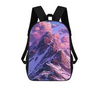 sinyumoney Snow-Capped Mountain Peaks Kids School Backpack 3D Printed Backpacks Fashion School Bag Rucksacks for Boys Elementary And Middle School Students 17inch
