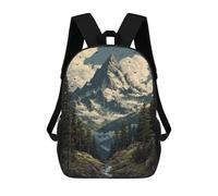 sinyumoney Snow-Capped Mountain Peaks School Bags Large Water Resistant Laptop Backpack - Perfect for Travel, Work And Daily Use 17inch