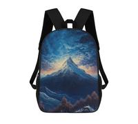 sinyumoney Snow-Capped Peaks at Twilight 3D Printed Kids Backpacks Boys Fashion School Bag Travel Backpacks School Bags for Boys Elementary School Students 17inch