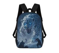 sinyumoney Snow Leopard Attack Kids School Backpack School Bag 3D Printed School Bag for Boys Elementary And Middle School Students 17inch
