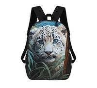 sinyumoney Snow Leopard Cub in Jungle School Backpack 3D Printed Children's 17inch Backpacks Bag Bookbag for Kids Boy Girl Book Bags Kids School Bag Travel Rucksacks