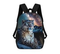 sinyumoney Snow Leopard Majesty Children's Backpack, Schoolbag Large Capacity Students Bookbag Rucksack Knapsack for Boys Girls Adults Teen 17inch
