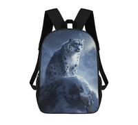 sinyumoney Snow Leopard Mountain Majesty-1 Backpacks 3D Printed Kids School Backpack School Bag Fashion Rucksacks for Boys Elementary And Middle School Students 17inch