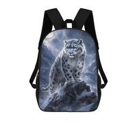 sinyumoney Snow Leopard Mountain Majesty Children's Backpacks School Backpack 3D Printed for Kids Travel Rucksacks Book Bags Kids 17inch School Bag