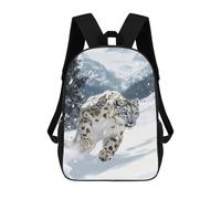 sinyumoney Snow Leopard Running School Backpack School Bags for Girls Boys Backpack with Pocket Fashion School Bag Kids Backpack 17inch
