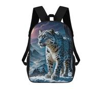 sinyumoney Snow Leopard Under Moonlight Rucksack Rucksack Casual Daypacks School Work Travel Bag for School/Work/Travel 17inch