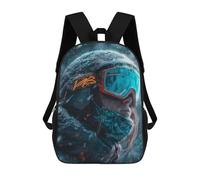 sinyumoney Snow Skier Digital Art School Backpack Lightweight Airport College Students Back Pack- Perfect for Travel, Work And Daily Use 17inch