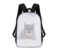 sinyumoney Snow Spirit Lynx Backpack 3D Printed Children's School Backpack Kids Travel Backpacks High Capacity Book Bags Children's Backpack Rucksack 17inch