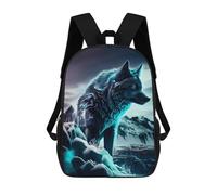 sinyumoney Snow Wolf Fantasy Artwork School Backpack Business Laptop Rucksack Bag Unisex Casual Daypack for Men, Women & Teenage Boys 17inch