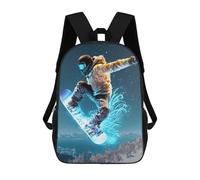 sinyumoney Snowboarder in Action -11 Kids Backpack,School Backpack Kids School Bag 3D Printed Cartoon Large Capacity Backpack for Kids Boys And Girls 17inch