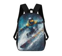 sinyumoney Snowboarder in Action -13 Children's Backpacks 17inch School Backpack 3D Printed Bag Bookbag for Kids Travel Rucksacks Boy Girl Book Bags Kids School Bag