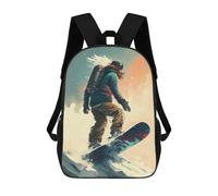 sinyumoney Snowboarder in Action -2 School Backpack 3D Printed School Bags Boys Girls Laptop Backpack for Kids/Students/Adults 17inch