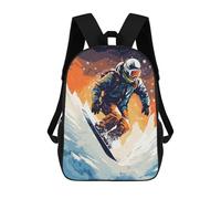 sinyumoney Snowboarder in Action -5 School Backpack 3D Printed School Bags Boys Girls Laptop Backpack for Kids/Students/Adults 17inch