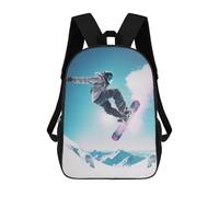 sinyumoney Snowboarder in Action Children's Backpack, Schoolbag Large Capacity Students Bookbag Rucksack Knapsack for Boys Girls Adults Teen 17inch