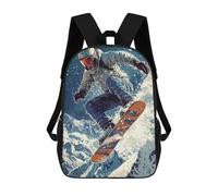 sinyumoney Snowboarder in Flight School Bags Large Lightweight Casual Backpack- Perfect for Travel, Work And Daily Use 17inch