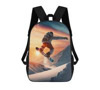 sinyumoney Snowboarder's Sunset Leap Backpack School Water Resistant Travel Backpack Computer Bag for Girls Boys Teenage 17inch
