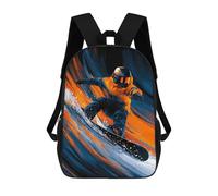 sinyumoney Snowboarding Adventure in Orange Backpack School Computer Rucksack for School/Work/Travel- Perfect for Travel, Work And Daily Use 17inch