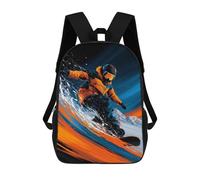 sinyumoney Snowboarding Adventure in Orange Ronaldo Backpack, Children's Backpack, Student School Bag, Book Bag, 3D Printed School Bag For Boys And Girls, 17inch