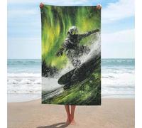 sinyumoney Snowboarding Under Northern Lights Towels Bathroom Extra Large Beach Towel Super Soft Hotel Quality 130cm*80cm
