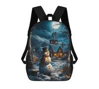 sinyumoney Snowman at Night Children's Backpacks 17inch School Backpack 3D Printed Bag Bookbag for Kids Travel Rucksacks Boy Girl Book Bags Kids School Bag