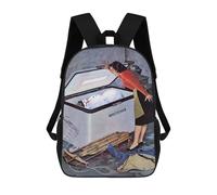 sinyumoney Snowman Backpack Kids School Backpack School Bag 3D Printed Fashion School Bag for Boys Elementary And Middle School Student 17inch