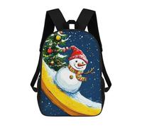 sinyumoney Snowman Banana Christmas Backpack School Bag Travel College Rucksack Backpacks for Men, Women & Teenage Boys 17inch