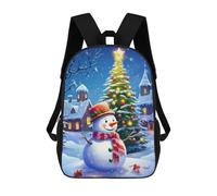 sinyumoney Snowman Christmas Scene School Backpack Large Water Resistant Laptop Backpack for Girls Boys Teenage 17inch