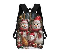 sinyumoney Snowman Family Christmas Rucksack Water Resistant School Bag Business Backpack for Men, Women & Teenage Boys 17inch