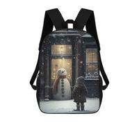 sinyumoney Snowman III School Backpack for Girls Backpack Water Repellent Casual Daypack Lightweight Rucksack Boy Girl School Backpack 17inch