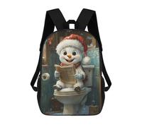 sinyumoney Snowman Reading on Toilet Rucksack Large Lightweight Casual Backpack for Campus Outdoor Travel Sports 17inch