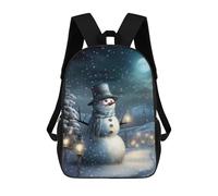 sinyumoney Snowman Winter Christmas Backpacks Kids Student Schoolbag,3D Printed Backpacks,Elementary And Middle School Students Backpacks for Boys Girls 17inch