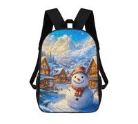 sinyumoney Snowman Winter Wonderland Backpack School Bag Lightweight Airport College Students Back Pack for Men, Women & Teenage Boys 17inch