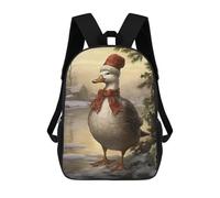sinyumoney Snowy Christmas Duck School Bags Water Resistant Travel Backpack Computer Bag for Campus Outdoor Travel Sports 17inch