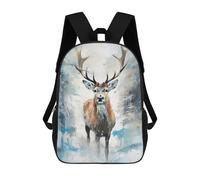 sinyumoney Snowy Deer Watercolor Backpack School Bag Daypacks Business Backpack Water Resistant Bookbag for Men/Women 17inch