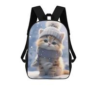 sinyumoney Snowy Kitty Cuteness Backpack School Bag Water Resistant Travel Backpack Computer Bag for Teenage Girls Boys Women Men 17inch