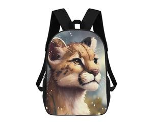 sinyumoney Snowy Leopard Cub Gazing School Backpack for Girls Backpack Water Repellent Casual Daypack Lightweight Rucksack Boy Girl School Backpack 17inch