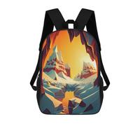 sinyumoney Snowy Mountain Landscape Children's School Backpack 3D Printed for Kids Travel Rucksacks Book Bags Kids School Bag 17inch