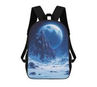 sinyumoney Snowy Mountain Landscape Kids Backpack Fashion Fun Backpack Book Bag for Boys And Teenager 3D Printed School Bags for Boys 17inch