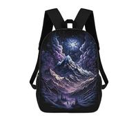 sinyumoney Snowy Mountain Night Scene Backpack School Bag Large School Backpack for Boys - Perfect for Travel, Work And Daily Use 17inch