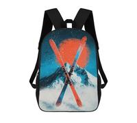 sinyumoney Snowy Mountain Ski Adventure -1 Rucksack School Secondary High School College Backpack Travel for Campus Outdoor Travel Sports 17inch