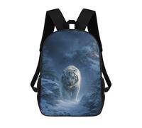 sinyumoney Snowy Mountain Tiger Hunt Children's Backpacks School Backpack 3D Printed for Kids Travel Rucksacks Book Bags Kids 17inch School Bag