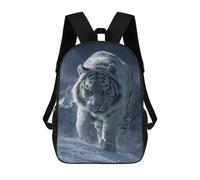 sinyumoney Snowy Mountain Tiger Majesty Backpacks Kids 17inch School Backpack School Bag 3D Printed School Bag for Boys Elementary And Middle School Students