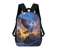 sinyumoney Snowy Owl at Sunset School Backpack Lightweight Airport College Students Back Pack- Perfect for Travel, Work And Daily Use 17inch
