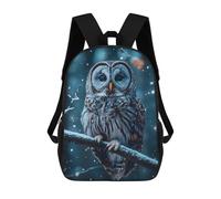 sinyumoney Snowy Owl Portrait Backpacks Kids Student Schoolbag,3D Printed Backpacks,Elementary And Middle School Students Backpacks for Boys Girls 17inch