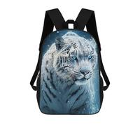 sinyumoney Snowy Tiger Majesty 3D Printed Children's School Backpack for Kids Travel Rucksacks Book Bags Kids School Bag 17inch