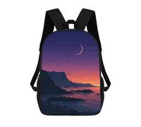 sinyumoney SoCal Coast Lofi Pixel Art School Backpack 3D Printed Children's 17inch Backpacks Bag Bookbag for Kids Boy Girl Book Bags Kids School Bag Travel Rucksacks