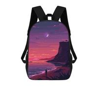 sinyumoney SoCal LA Sunset Pixel Art School Backpack Daypacks Business Backpack Water Resistant Bookbag for Men/Women 17inch