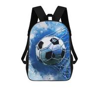 sinyumoney Soccer Ball in Net, Blue Watercolor Children's Backpacks School 3D Printed Bag Bookbag for Kids Travel Rucksacks Boy Girl Book Bags Kids School Bag 17inch