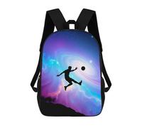 sinyumoney Soccer Player in Space School Backpack 3D Printed Children's 17inch Backpacks Bag Bookbag for Kids Boy Girl Book Bags Kids School Bag Travel Rucksacks