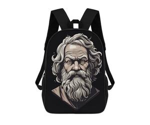 sinyumoney Socrates Greek Philosopher School Backpack Large Water Resistant Laptop Backpack for Girls Boys Teenage 17inch